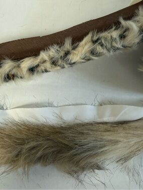 SIMPLICITY Faux Fur Trim in Brown and Cream NWT